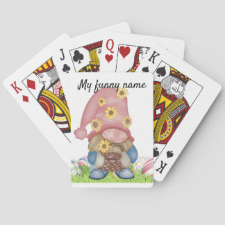 Card play deck Easter gnome