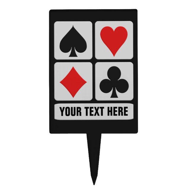 Card Player custom cake topper (Front)