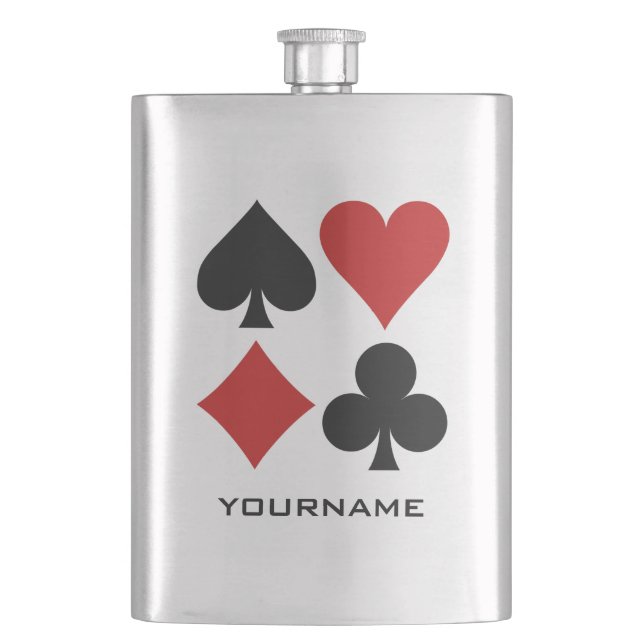Card player custom flask (Front)