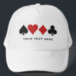 Card Player custom hat<br><div class="desc">Change the text field to what you want (e.g. your name or your game, such as ‘Poker’, ‘Bridge’, ‘Canasta’ etc.). You can also change the font and its size and color, as well as add more text fields and / or change the background color of this item, by using the...</div>