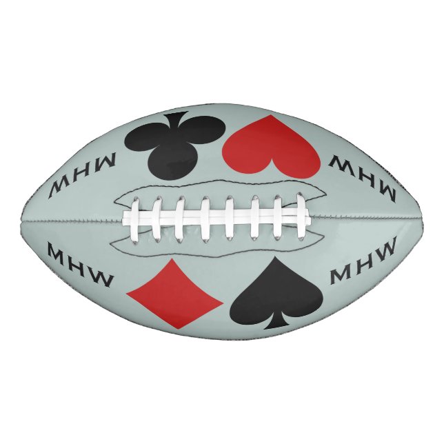 Card Player custom monogram & color football (Front)