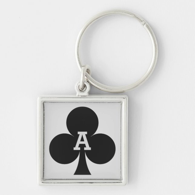 Card Player custom monogram key chains - Club (Front)