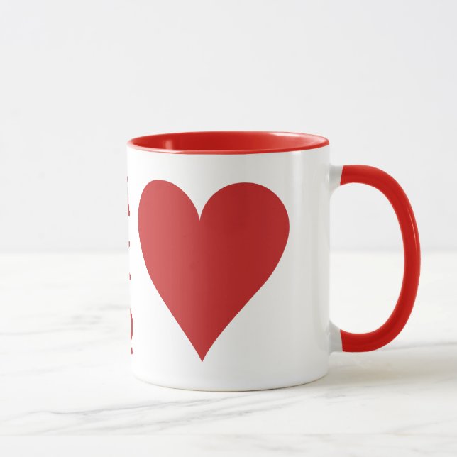 Card Player custom monogram mugs - Hearts (Right)