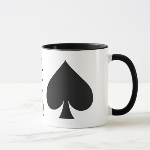 Card Player custom monogram mugs _ Spades