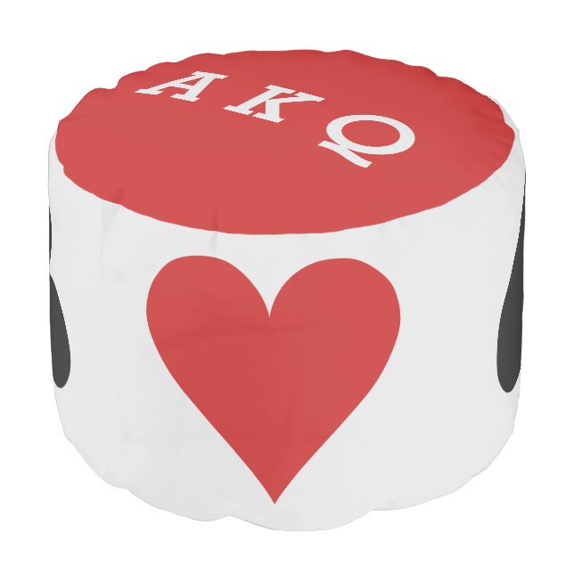 Card Player custom monogram pouffe Pouf (Angled Back)