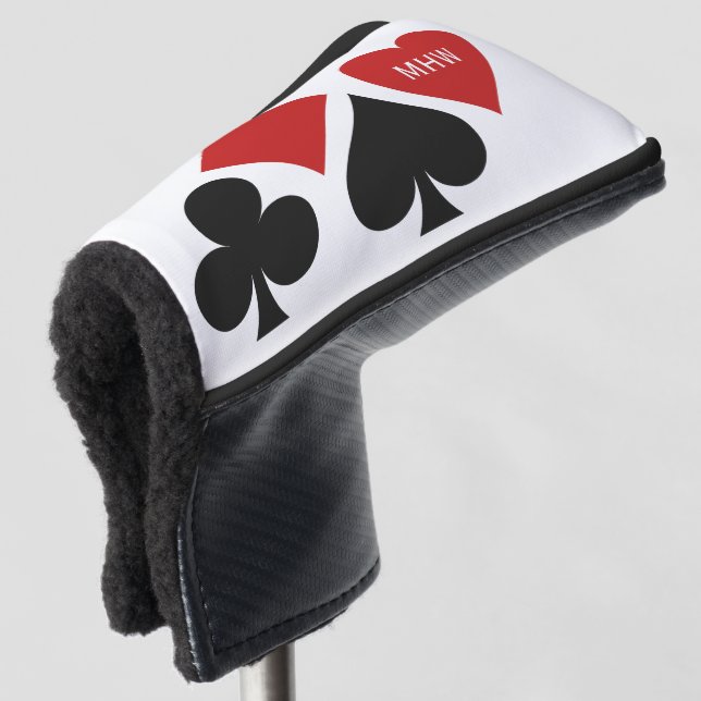 Card Player custom monogram putter cover (3/4 Front)