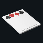 Card Player custom notepads<br><div class="desc">A great gift for a card player! Change the text field to what you want. You can also change the font and its size and color, as well as add more text fields and / or change the background color of this item, by using the "Customize it" function. See my...</div>