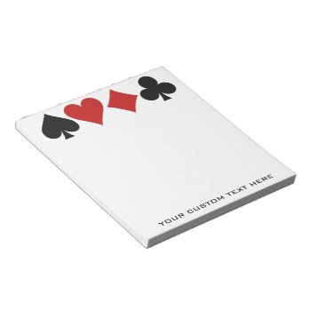 Card Player Custom Notepads by PizzaRiia at Zazzle