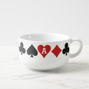 Card Player custom soup mug