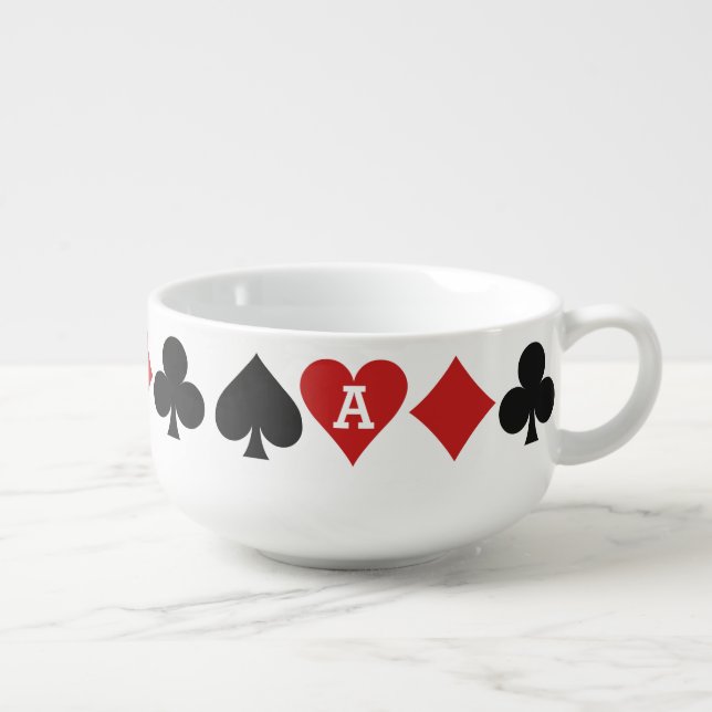 Card Player custom soup mug (Left)