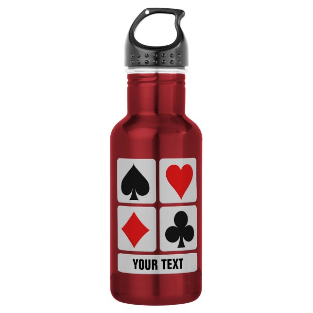 Card Player custom Stainless Steel Water Bottle (Front)