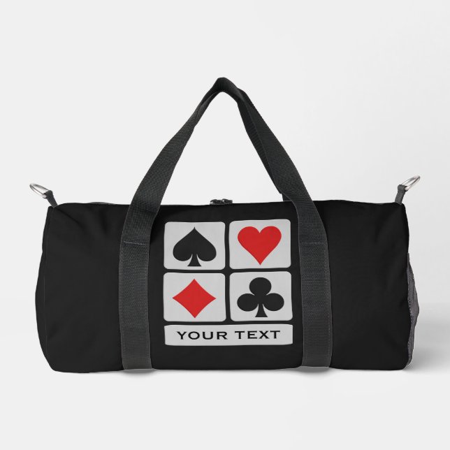 Card Player custom text Duffle Bag (Front)