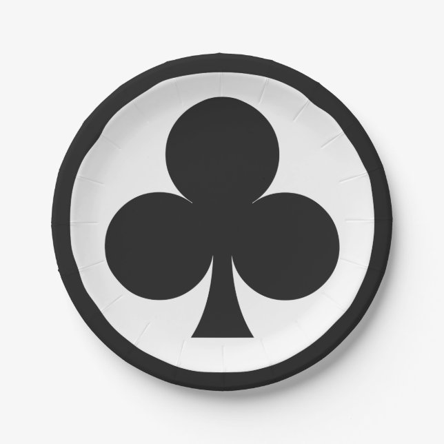Card Player paper plates - Club (Front)