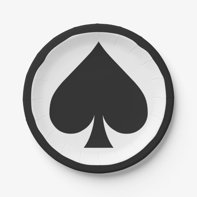 Card Player paper plates - Spade (Front)