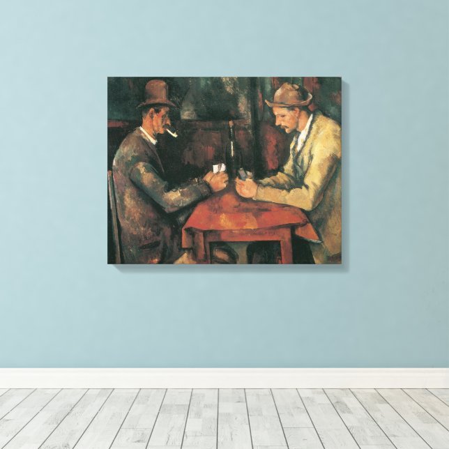 Card Players by Paul Cezanne, Vintage Fine Art Canvas Print (Insitu(Wood Floor))