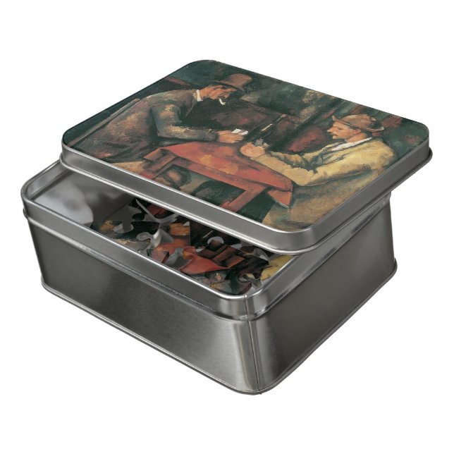 Card Players by Paul Cezanne, Vintage Fine Art Jigsaw Puzzle (Lid Open)