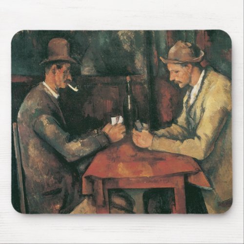 Card Players by Paul Cezanne Vintage Fine Art Mouse Pad