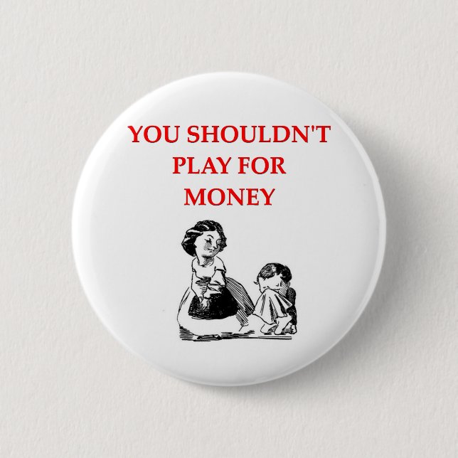 card players joke button (Front)