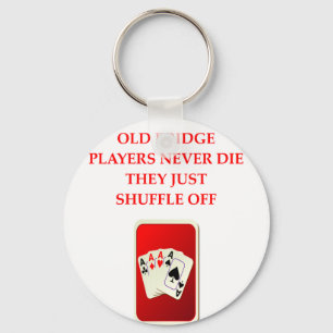 card players joke keychain