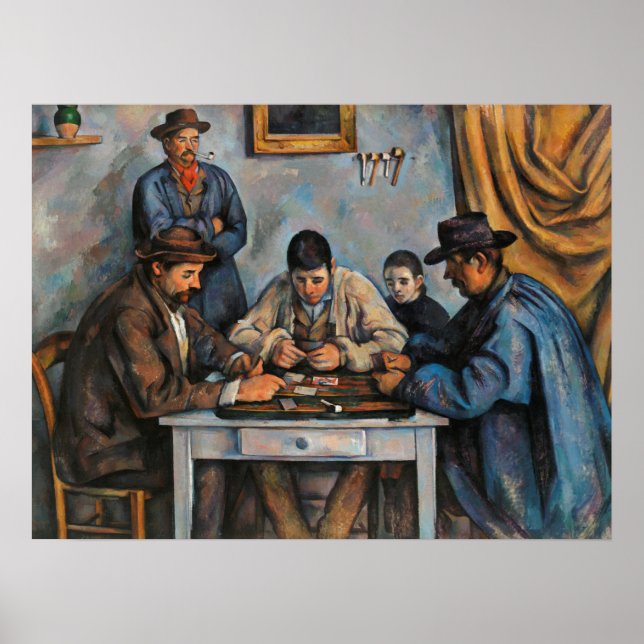 Card Players Paul Cezanne Painting Art Poster (Front)