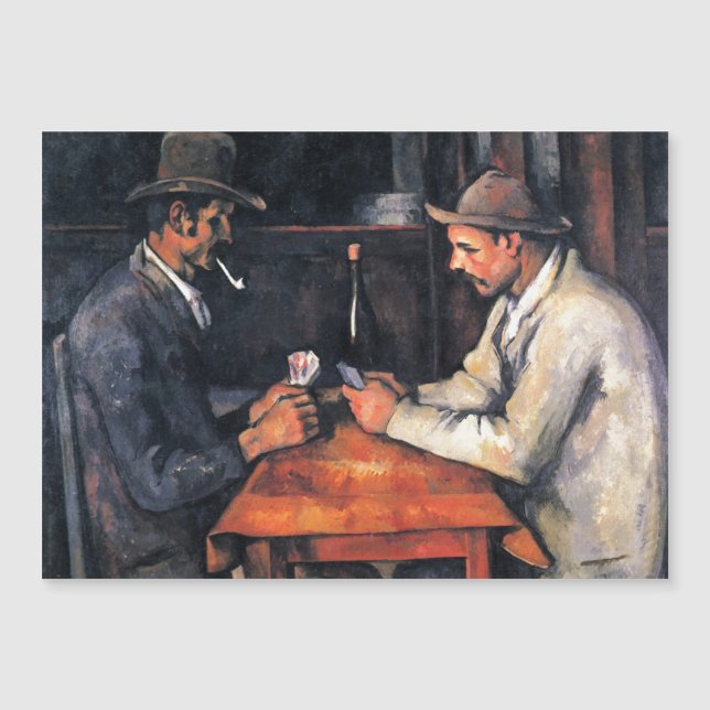 Card Players Paul Cezanne Painting Magnetic Card (Front)