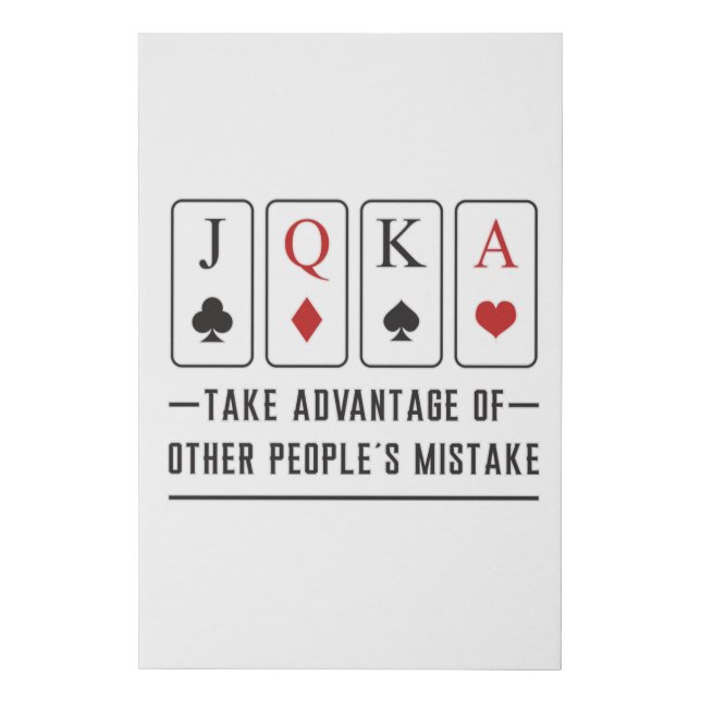 Card Playing Day Ace Cards Poker Casino Game Gift Faux Canvas Print (Front)