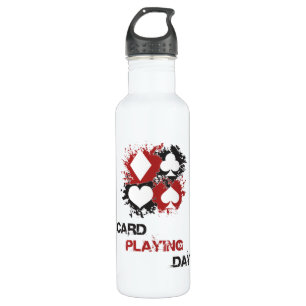 Card Playing Day Ace Cards Poker Casino Game Gift Stainless Steel Water Bottle