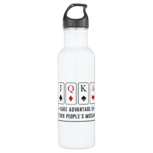 Card Playing Day Ace Cards Poker Casino Game Gift Stainless Steel Water Bottle