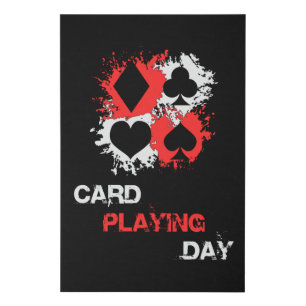 Card Playing Day Cards Poker Casino Ace Game Gift Faux Canvas Print