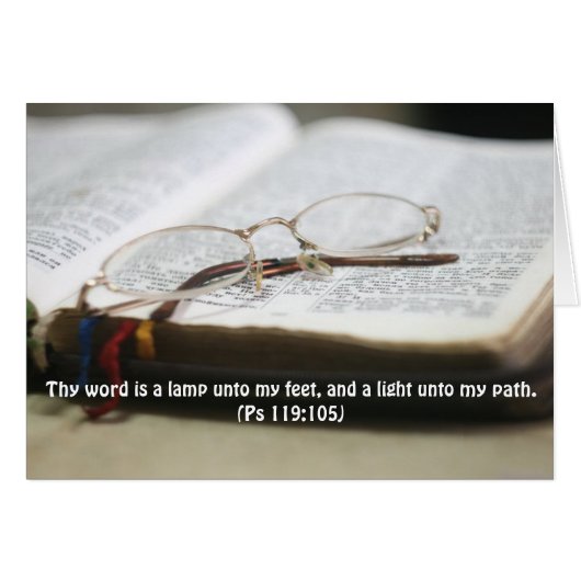 Card Psalm 119:105 Thy Word Is A Lamp (Front Horizontal)