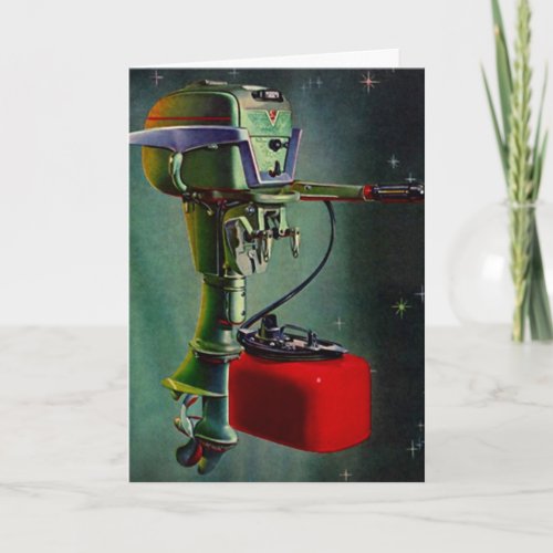 Card Retirement Dream Fishing Boat Motor Red Tank