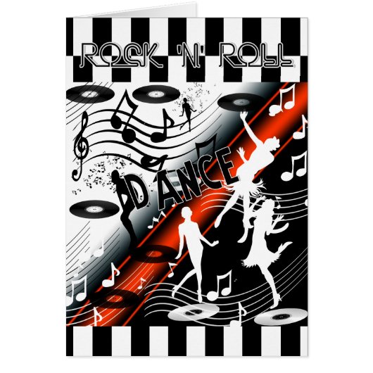 Card Rock 'n' Roll Retro Dance Party Time (Front)