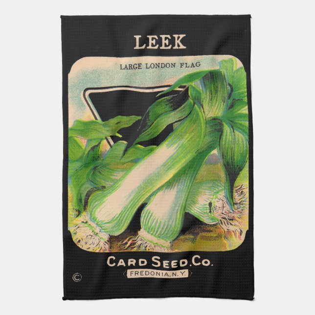 Card Seed Company envelope cover - leeks Kitchen Towel (Vertical)