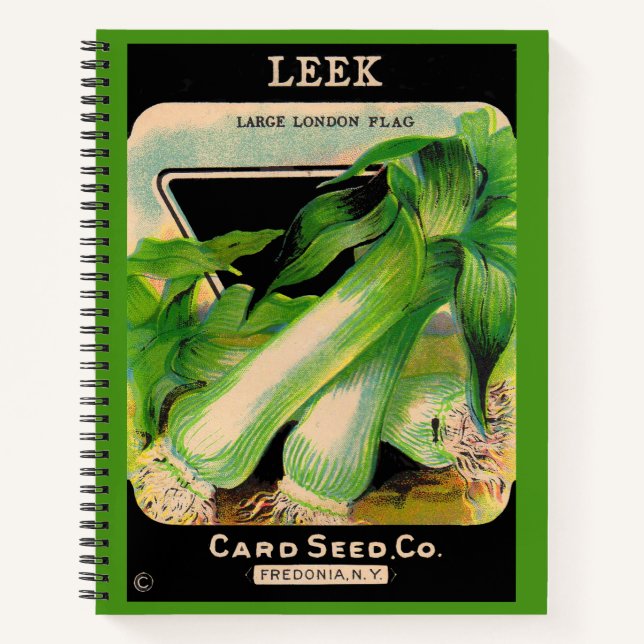 Card Seed Company envelope cover - leeks Notebook (Front)