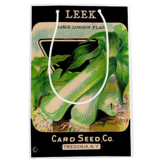Card Seed Company envelope cover - leeks print Medium Gift Bag