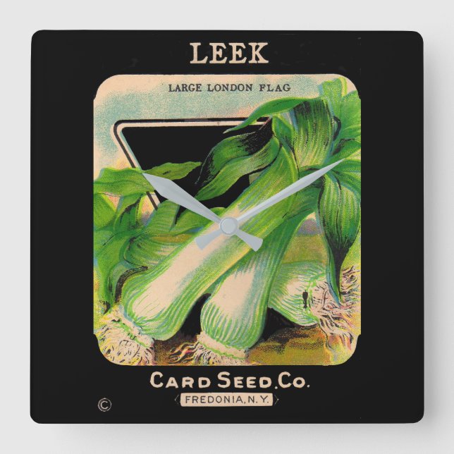 Card Seed Company envelope cover - leeks Square Wall Clock (Front)