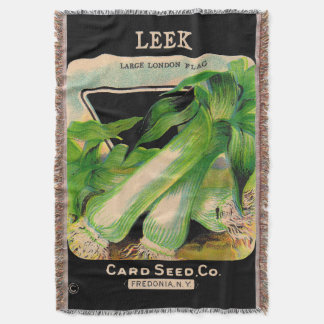 Card Seed Company envelope cover - leeks Throw Blanket