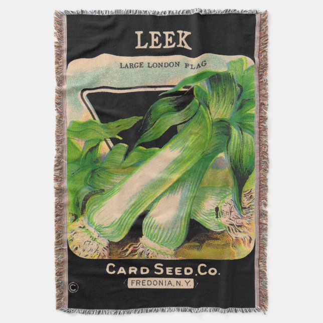 Card Seed Company envelope cover - leeks Throw Blanket (Front Vertical)