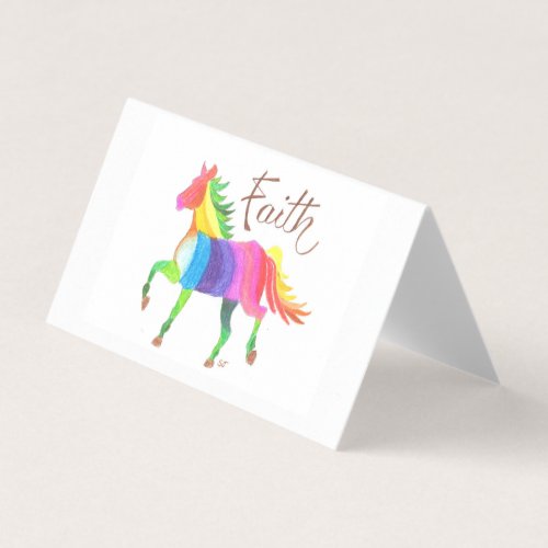 Card Set Rainbow Faith Horse by Sherry Jarvis