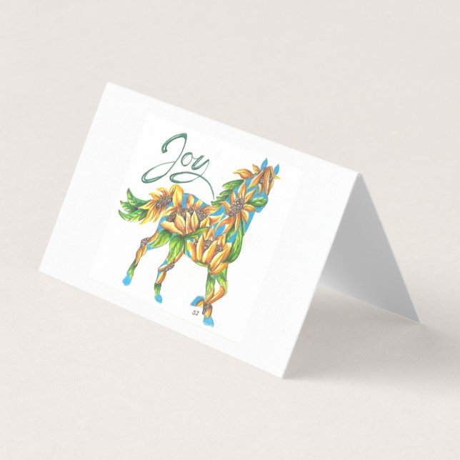 Card Set Sunflower Joy Horse By Sherry Jarvis (Front)