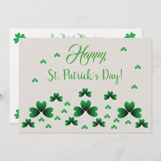 Card - Shamrocks & Irish Blessing (Front/Back)