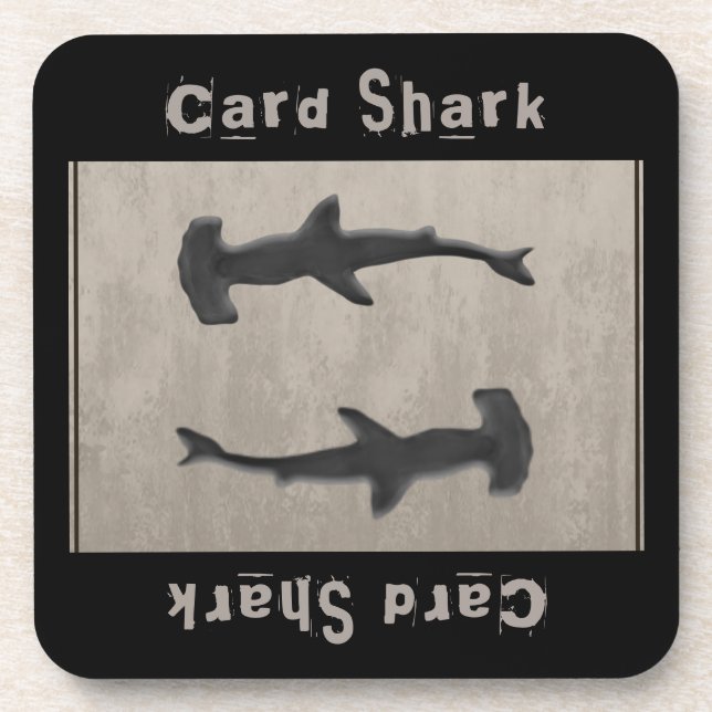 Card Shark Gray Beverage Coaster (Front)