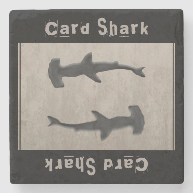 Card Shark Gray Stone Coaster (Front)