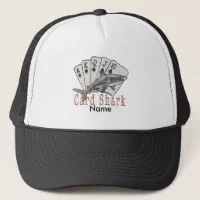 Custom boat captain hat with shark logo, Zazzle