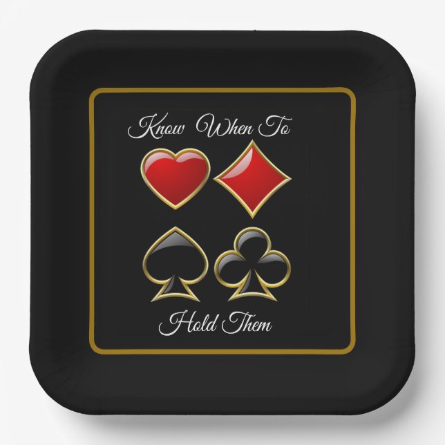 Card Shark Poker Party  Paper Plates (Front)
