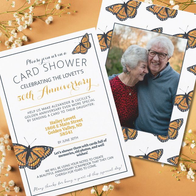  Card Shower 50th Anniversary Photo Invitation (Creator Uploaded)