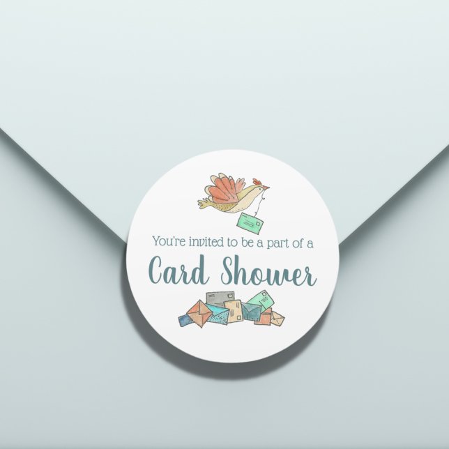 Card Shower Delivery Birds Envelope Classic Round  Sticker (Creator Uploaded)