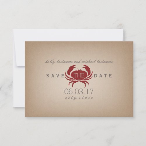 Card Stock Inspired Crab Wedding Save The Date