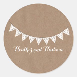 Card Stock Inspired Eyelet Bunting Wedding Sticker