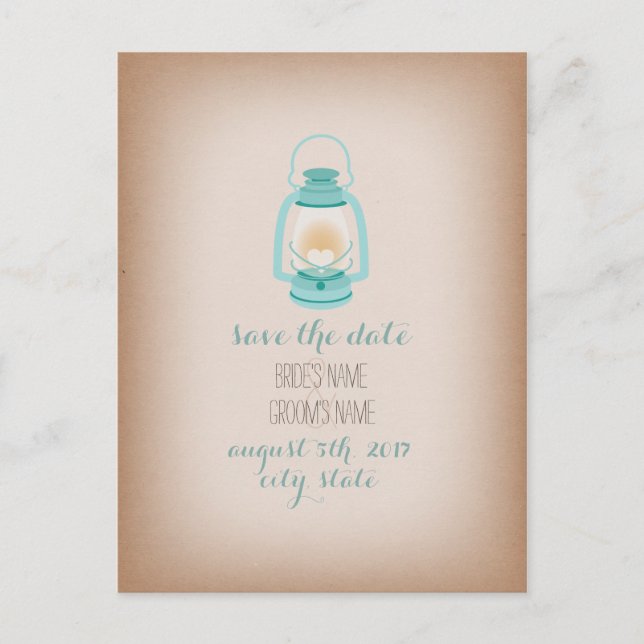 Card Stock Inspired Light Blue Camping Lantern (Front)